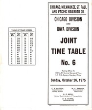 MILWAUKEE ROAD - CHICAGO & IOWA DIVISION - #6 - 10/26/1975