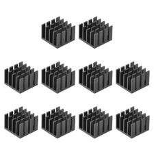 14x14x10mm Thermal Sticky Aluminum Heatsink Electronic Radiators Black 10 Pcs