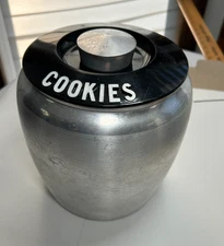 Vintage Kromex Aluminum Cookie Cooky Canister Container