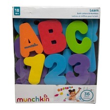 Munchkin Learn Bath Letters  Numbers Foam Toy Set 36pc ABC 123 Toddler 18M 