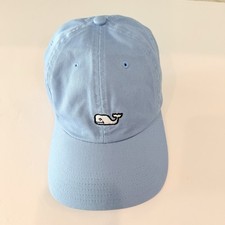 VINEYARD VINES Ball Cap Hat LOGO Cotton Adjustable Back Embroidered Whale Blue
