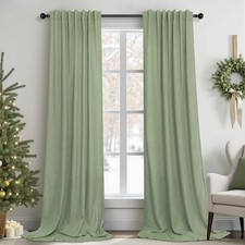 Curtains 90 Inches Long for Living Room 2 52"W x 90"L Pack of 2 Light Sage