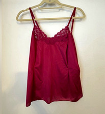 Vintage Vanity Fair Cranberry Color Lace Camisole- S/M 