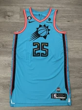 Phoenix Suns Mikal Bridges Xmas Day 12/25/2022 City Game Issued Jersey MGG LOA