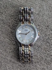 Movado Men's ESQ Stainless Steel Swiss Quartz Two-Tone Watch Runs New Battery 