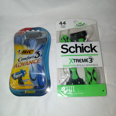 Schick Xtreme 3 & Bic Comfort 3 Advanced Shaving Razors Lot of 2 Packs of 4 Each