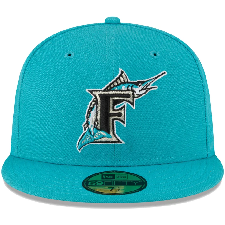 Men's New Era Teal Florida Marlins Cooperstown Collection Turn Back The Clock - Image 2 of 4