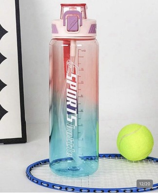 1pc 950ml/30oz Or 700ml/24oz Gradient Color Sports Straw Water Bottle, Large Cap
