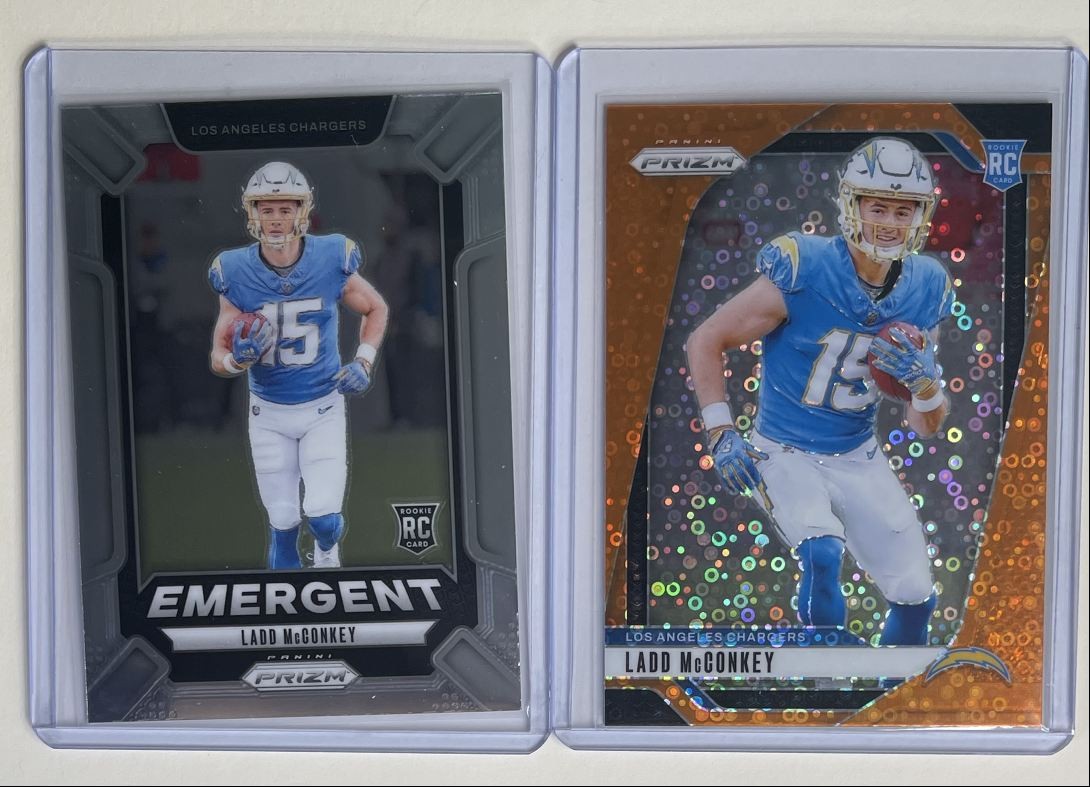[2] LADD MCCONKEY 2024 PANINI PRIZM FOOTBALL ROOKIE EMERGENT DISCO RC Q3178