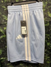 Adidas Boys/unisex Blue 3 Stripe Essential Mid Thigh Shorts size M, L, XL