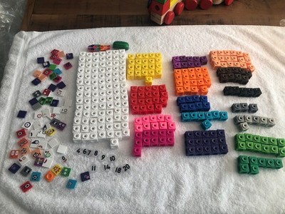 Number Blocks MathLink Cubes Math Counting Toy Lot Learning Resources 340+ parts