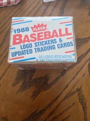 1988 Fleer Baseball Logo Stickers & Updated Trading Cards Sealed Box