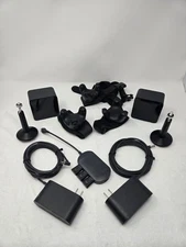 3 HTC Vive 3.0 Trackers - Black Straps/Dongles & 2 Base Stations 1.0 W Ac Adaptr