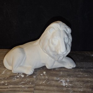 Ceramic Bisque Ready to Paint Lion Figurine Laying Down 6.5 Inch