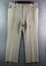 Vintage Levis Slacks Beige Sta-Prest Dress Trousers Pleated 70 s Mens 38x29