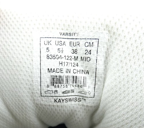 K-Swiss Varsity High Top White/Gold Sneakers Women's Size 5.5 Athletic Tennis - Picture 8 of 8