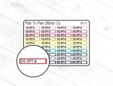 1257-3 Eye Appointment Reminder Planner Stickers.