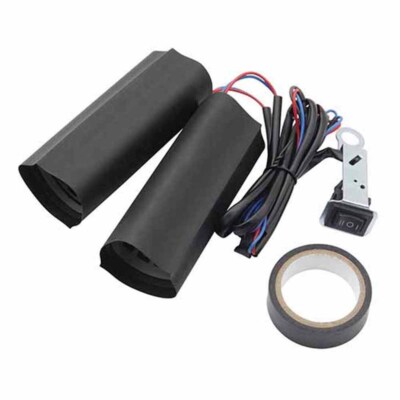 12V Universal Motorcycle Heated Hand Grips Pad Handlebar Warm Cover Heater Black