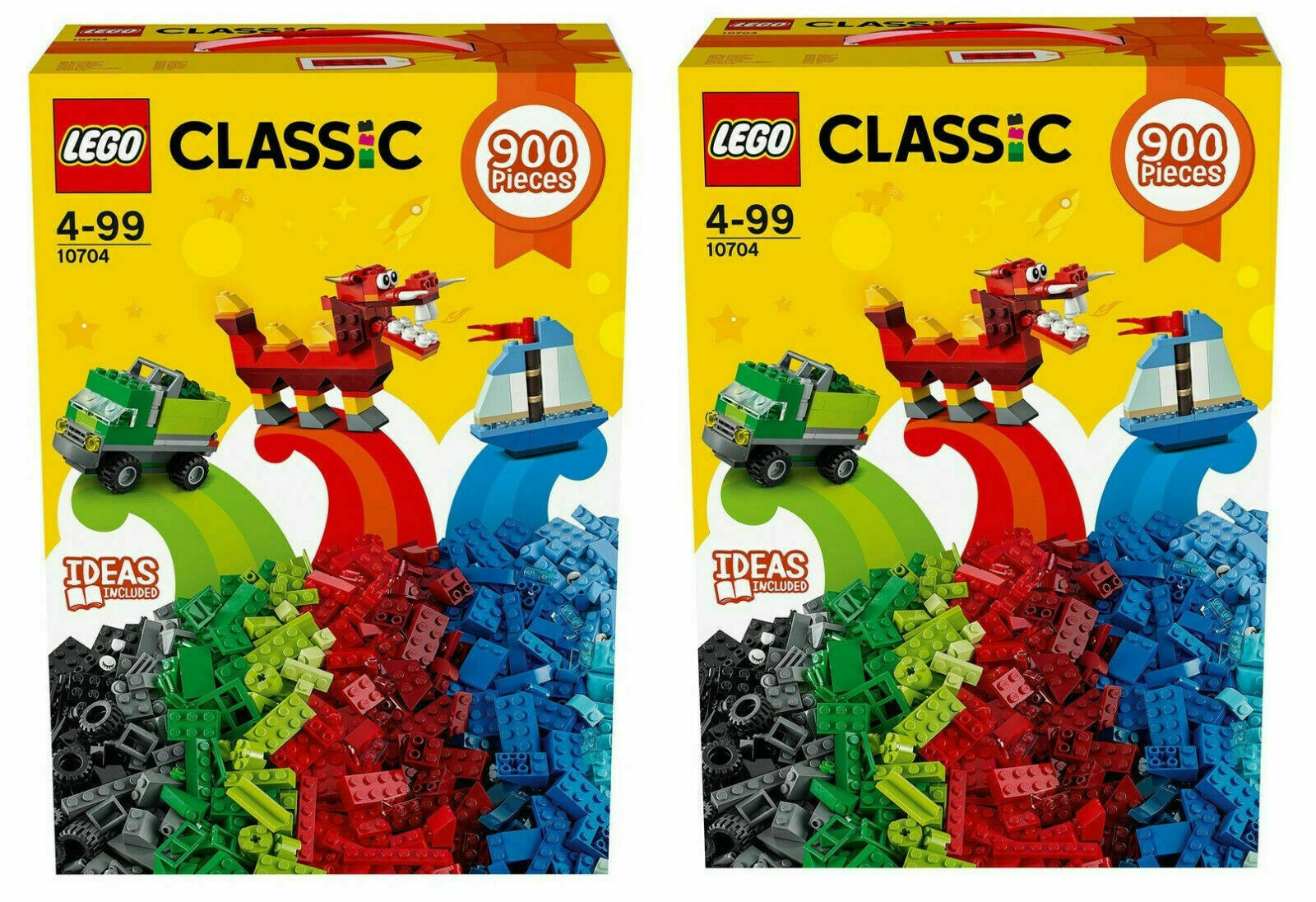 Lego 10704 Classic Large Creative Box X 2, Mixed Colors Sizes Bricks 1800 pieces