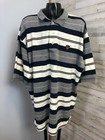 Ralph Lauren Polo Golf Men's Navy/Grey/Cream Striped 100% Cotton Polo Shirt XL
