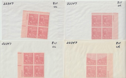 Scott 803 808-812 Plate Blocks of 4 mint NH F-VF Prexie Collection (SL007) CMS - Picture 7 of 9