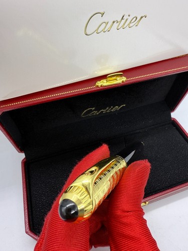 Bellissima penna a sfera Santos De Cartier edizione limitata oro + nera con scatola - Foto 3 di 9