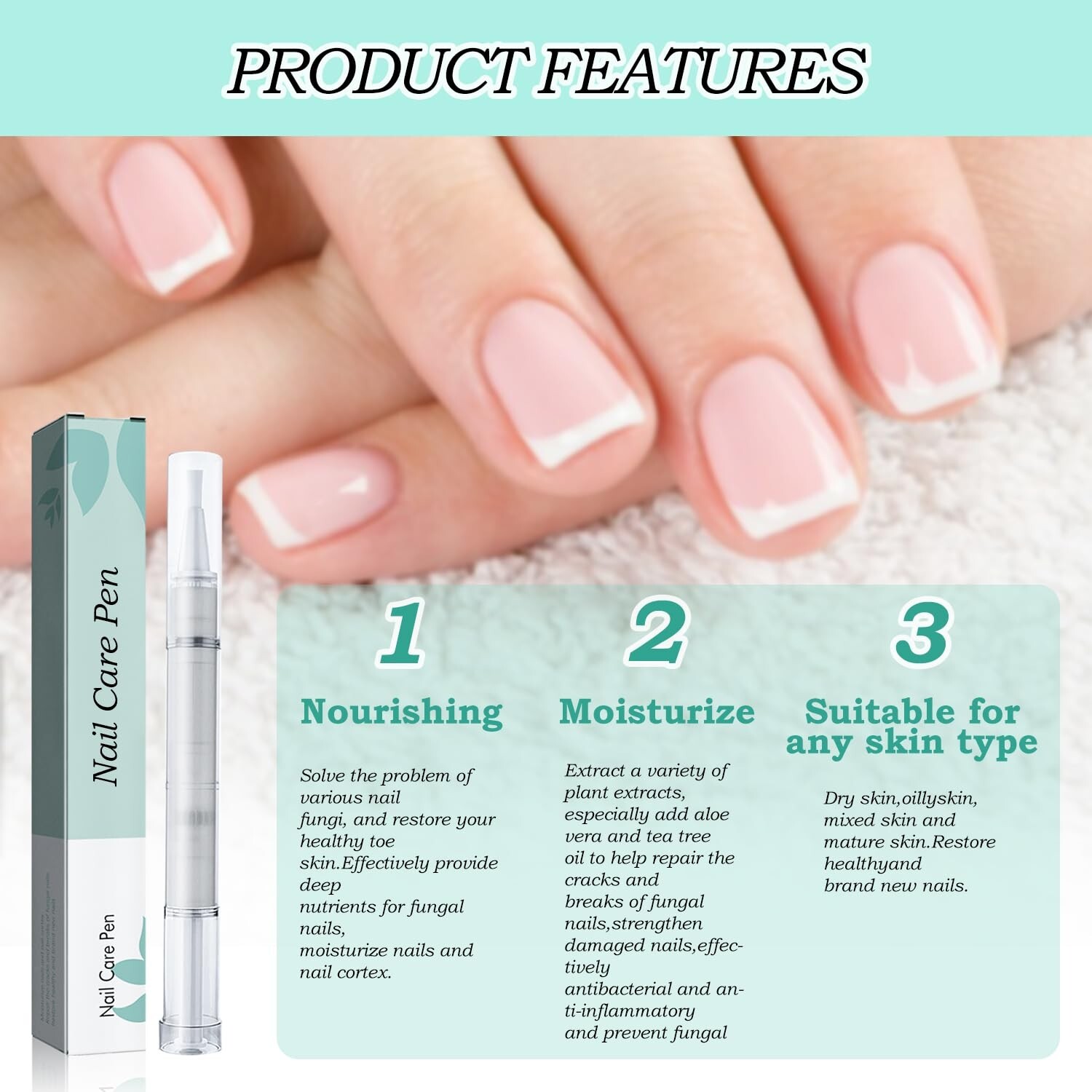 Nail Care Pen, 3 Stück, Nagelpilz Stift Behandlung, Intensiv Mit Aloe