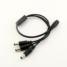 CCTV DC Power Plug 1 Female Jack To 3x Male Cable Splitter 5.5mm x 2.5mm Adapter