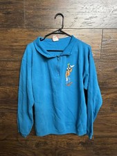 Disney Goofy Quarter Zip Crewneck Sweatshirt Made in USA