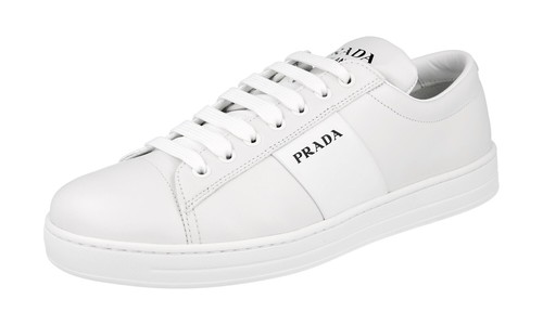 PRADA DOWNTOWN AVENUE SNEAKERS SHOES 2EE389 WHITE LEATHER NEW US 11 EU 44 - Picture 2 of 11