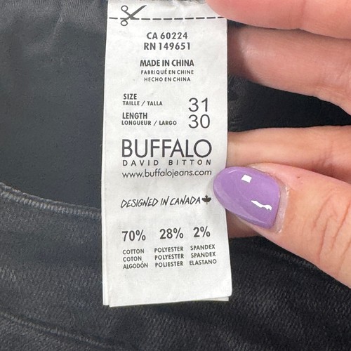 Buffalo David Bitton Jeans Men's 31x30 Relaxed Straight Driven Black Story NEW - Picture 10 of 19