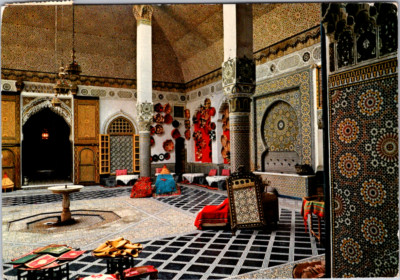 Vintage Postcard Palais Amebili Fes Morocco Ornate Architecture