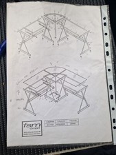 Eckschreibtisch Schwarz Glas/Metall 