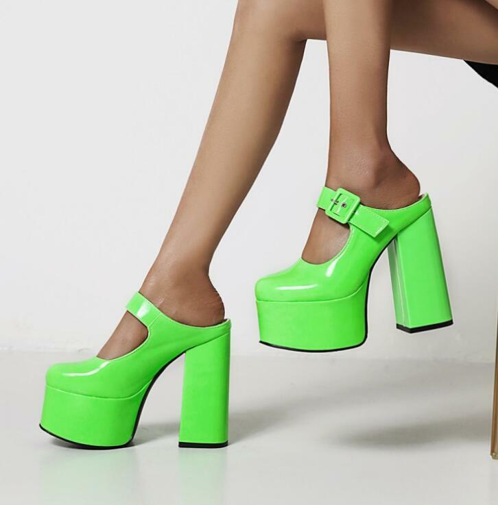 PANTOFOLA D’ORO Sandali donna estivi plateau tacco spesso scarpe discoteca ciabatte tacco alto