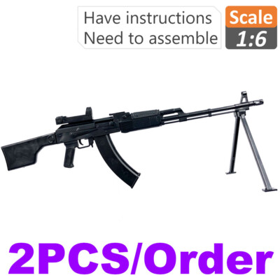1:6 Scale Model Assembly Sniper Rifle Gun 4D Black RPK74 For 12'' Figure 1/6 Toy