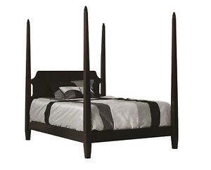 Amish Farmhouse Country Four Poster Bed Low Foot Board Solid Wood King Queen Amish Farmhouse Country Four Poster Bed, Black 4 Poster Bed Frame King Size