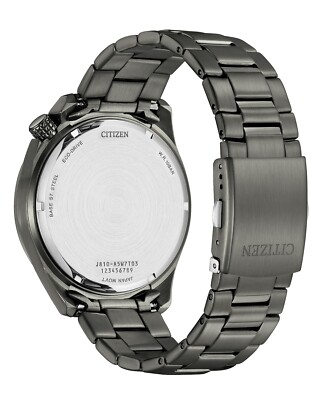 Citizen Men's Eco-Drive Gray Stainless Steel Green Date
