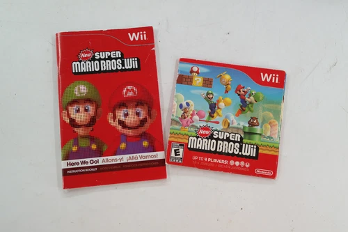 New Super Mario Bros. Wii (Nintendo Wii, 2009) W/Manual-Tested