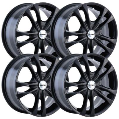 (Set-4) Touren TR22 15x7 4x100/4x114.3 40mm Gloss Black Wheels Rims 15 Inch