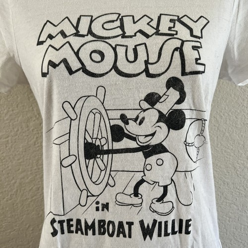 Girl's Old Navy Collectabilitees Steamboat Willie (Mickey Mouse)White T-Shirt XS - Picture 3 of 6