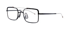 Thom Browne Square Eyeglasses TBX909-49-03 Navy Blue Metal Clear Demo Lens NEW