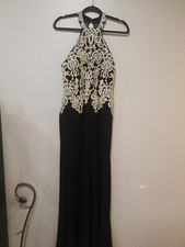 Formal Long Black Dresss Sequin Heart