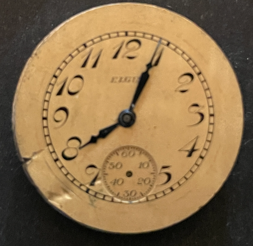 Antique 1924 Elgin Grade 431 Pocket Watch Movement Parts/Repair 6/0s 7j USA