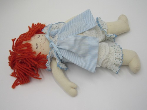 Rag Doll Cloth Reversible Orange Hair Freckles Phoebe 80s Retro Dolls by Pauline - Picture 9 of 11
