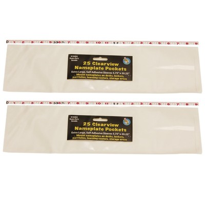 Clear View Self-Adhesive Extra Large Name Plate Pocket 5.75-inch x 21-inch 25...