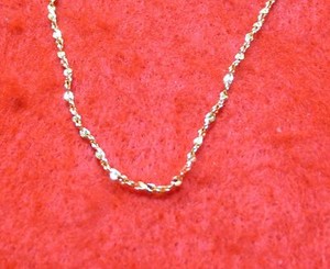 Authentic LOT OF 50 14KT GOLD PLATED 7 INCH 1mm TWISTED NUGGET CHAINS