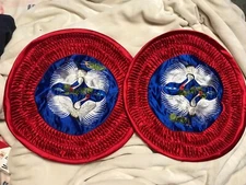 VTG Birds Silk Asian Embroidered Oriental Round Throw Pillow Cover 