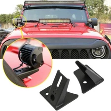 For Jeep Wrangler JK 07-17 A-pillar Mount Brackets Fit LED Work Light Bar Pod 4"