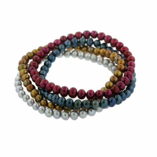 Bracelet Vintage Scooter Paris – Acier Doré Et Perles De Couleur – Longueur 6 Cm