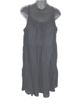 Old Navy Sun Dress Womens M Tall Black Cami Adjustable Straps Pockets NWT